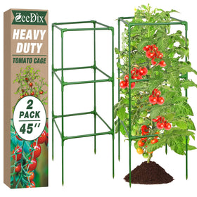 ZeeDix 45-inch tomato cages 2-pack provide sturdy, expandable support for climbing vegetables.