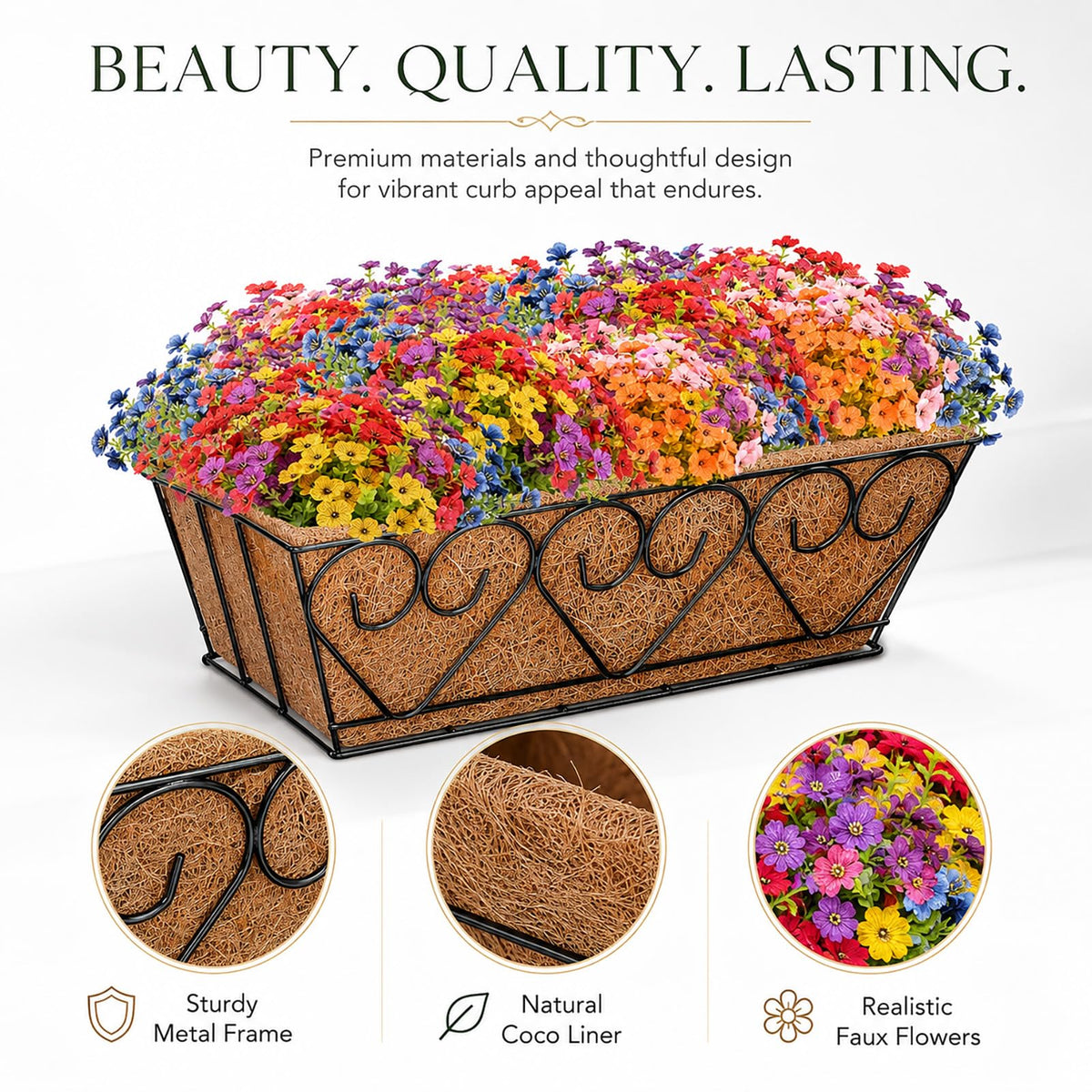 ZeeDix artificial daisies close-up shows fade-resistant color