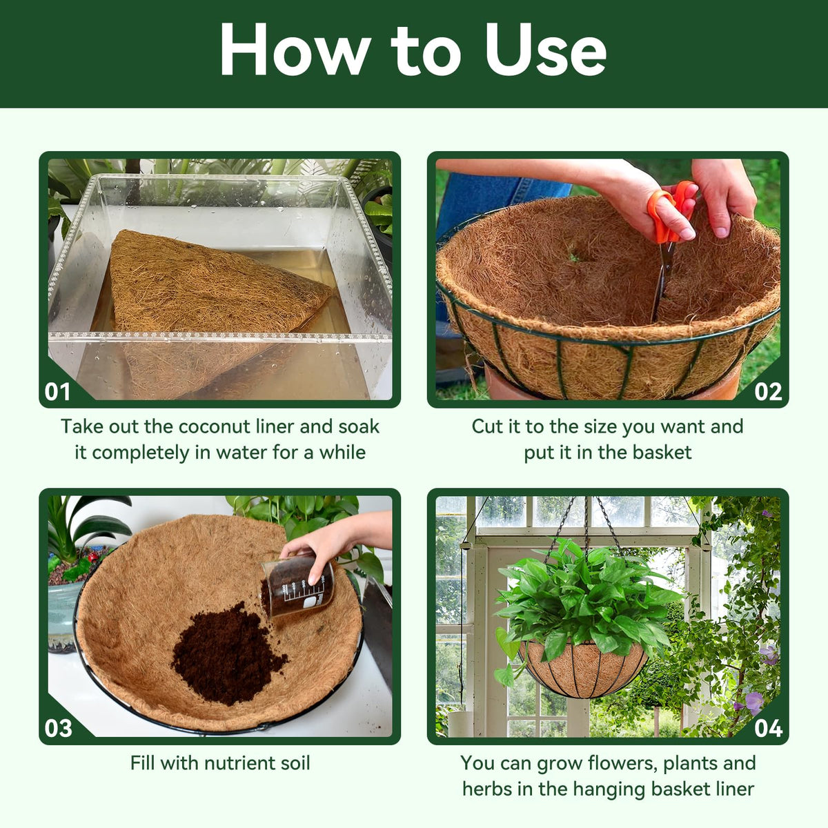 ZeeDix breathable coco-coir liner offers ventilation for healthy roots