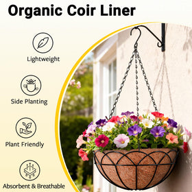 ZeeDix coco coir liner promotes healthy root growth and aeration.
