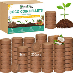 ZeeDix coco coir pellets pack ready to expand into seed-starting soil