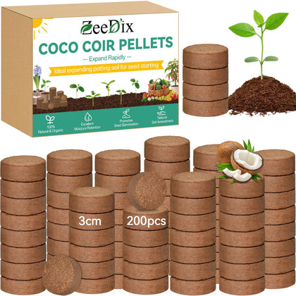 ZeeDix coco coir pellets pack ready to expand into seed-starting soil