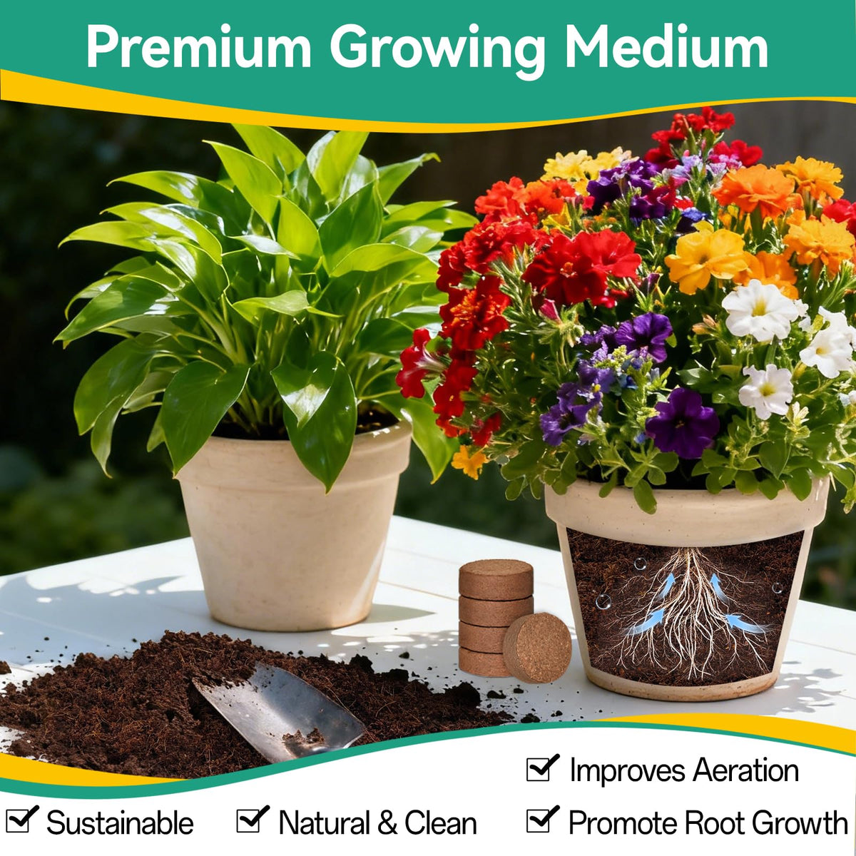 ZeeDix coco coir soil in pots suitable for indoor plants and containers
