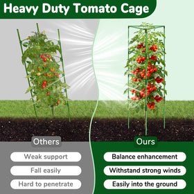 ZeeDix heavy-duty triangular tomato tower supporting dense vines.