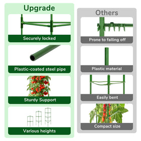 ZeeDix adjustable-height cage adapted for varying plant heights in garden.