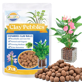 ZeeDix leca pebbles closeup show porous texture for improved root oxygenation.