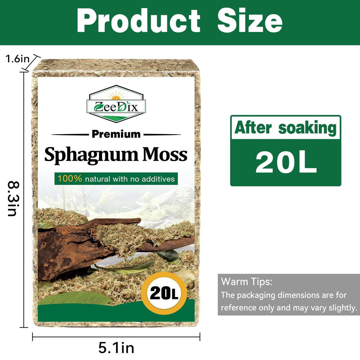 Zeedix moss provides aeration in terrariums and habitats