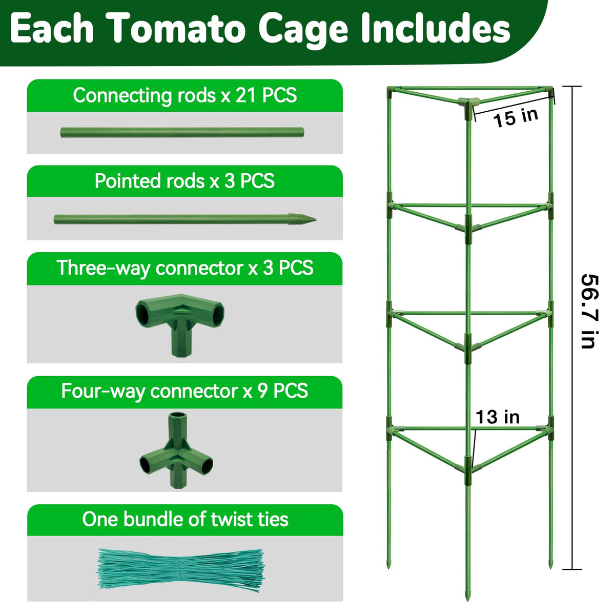 ZeeDix open weave design promotes upward growth and easy harvesting.