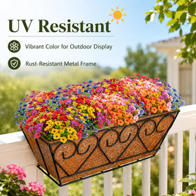 ZeeDix outdoor balcony decor with faux flowers enhances curb appeal