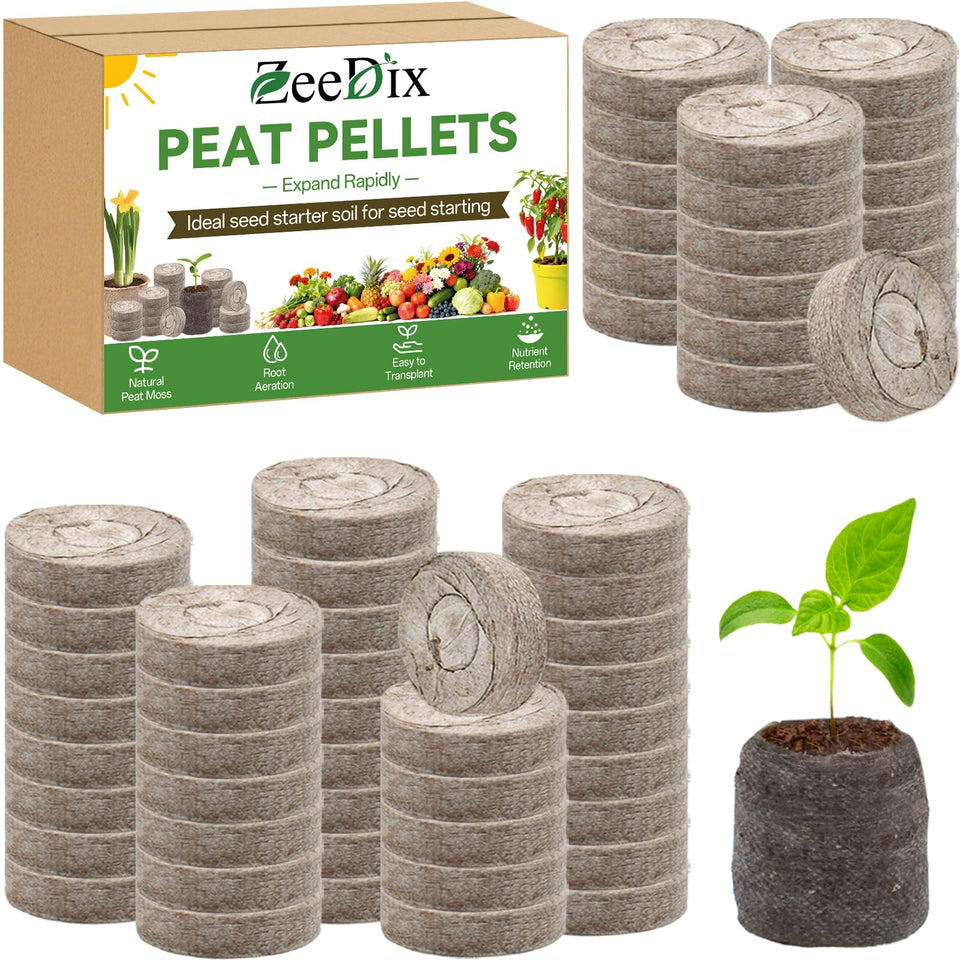Zeedix 50mm peat pellets pack front ready for planting