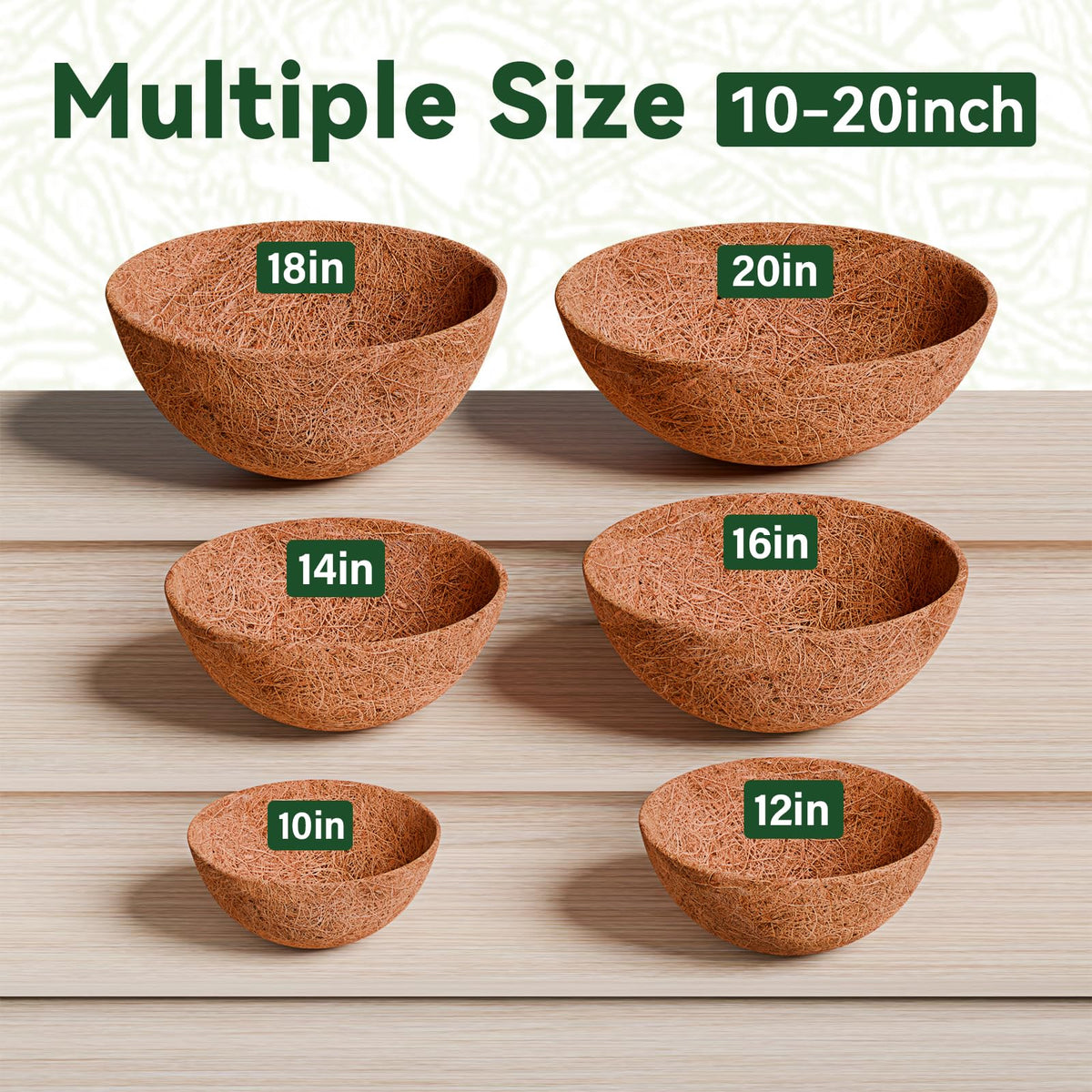 ZeeDix round hanging-basket coconut liner demonstrates natural fiber and improved aeration