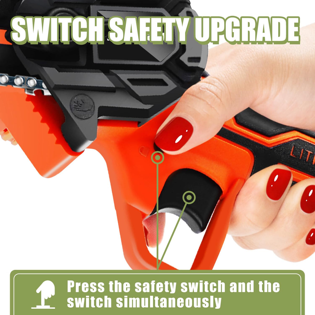 Zeeksaw mini chainsaw cutting a branch with precision and speed.