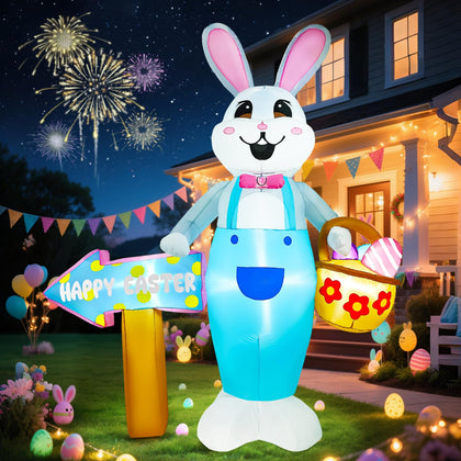 Zeepair 6ft Easter Bunny inflatable brightens lawns for spring celebrations.