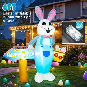 Zeepair bunny and sign glow, guiding guests during evening events.