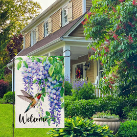 Zeevly flag sleeve top design enables quick garden flag setup.