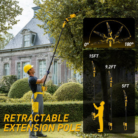 ZEGJAW brushless motor delivers quiet, powerful cuts through thick branches.