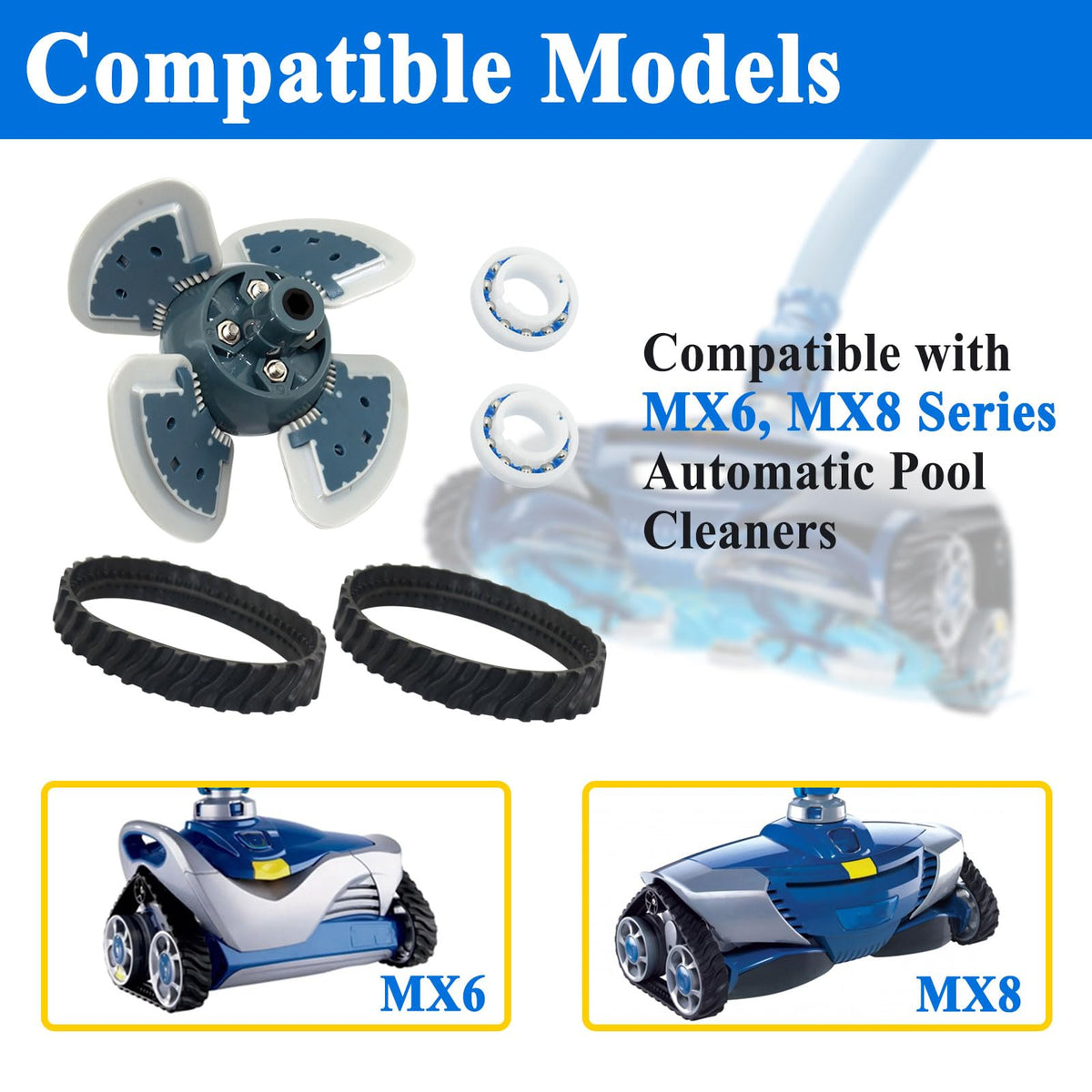 Zeiboat replacement parts set for MX6 and MX8 pool cleaners