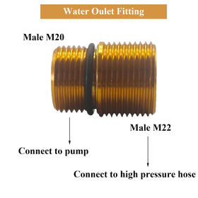 Zeiboat outlet-fitting connects high-pressure hose securely to pump for stable operation.