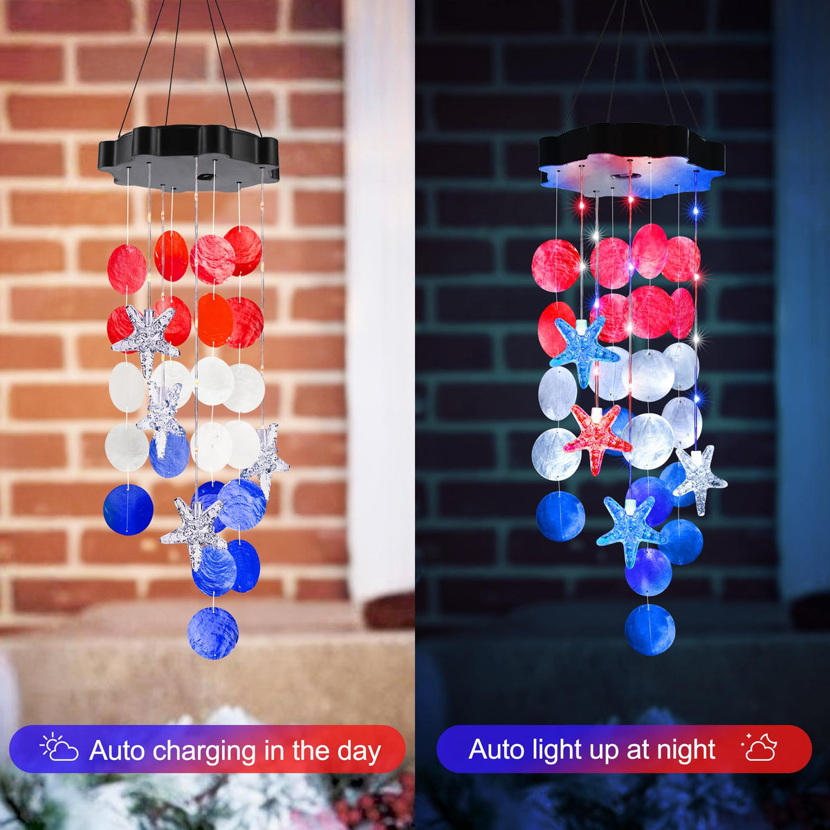 Zeiliuled outdoor garden decor shell wind chimes ideal for porch or patio.