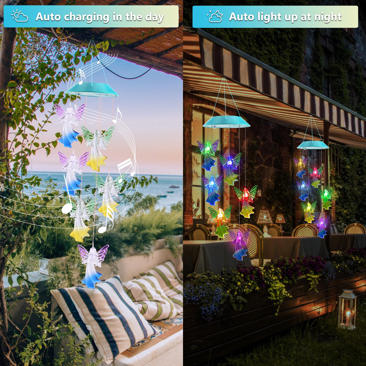 Zeiliuled Solar Angel Lights IP65 waterproof design for outdoor use in any weather.
