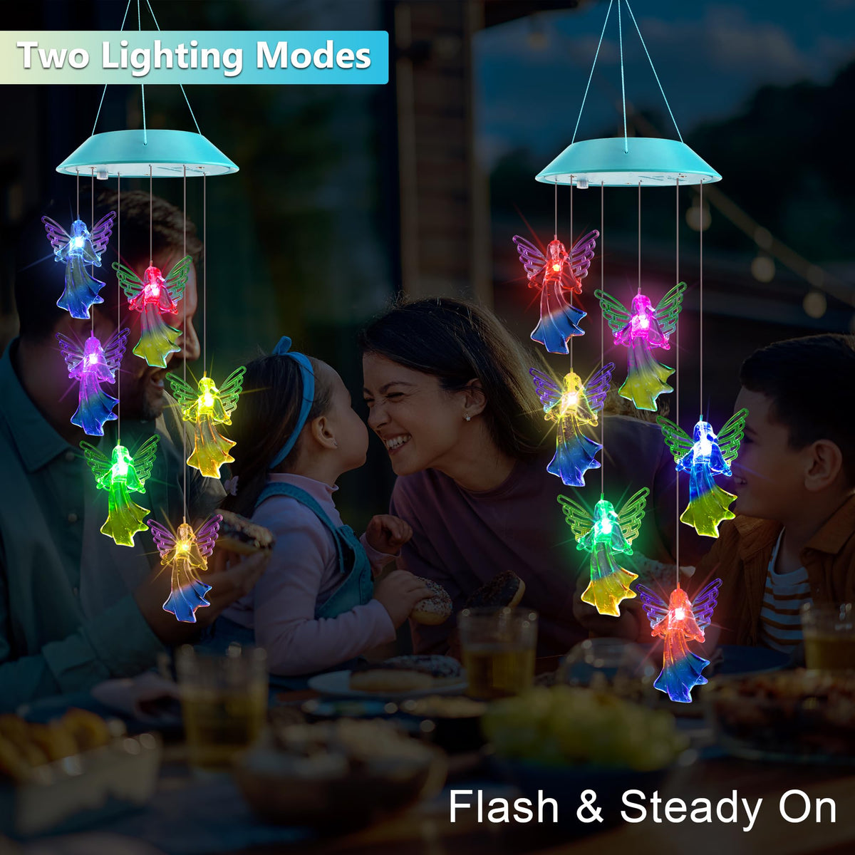 Zeiliuled Solar Angel Wind Chimes hanging hook for easy garden or window installation.