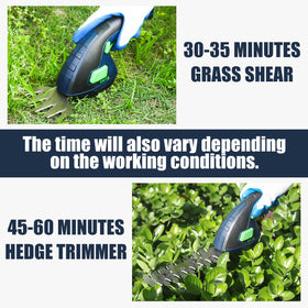 Zeite 7.2V long-handle grip enables comfortable one-handed trimming.