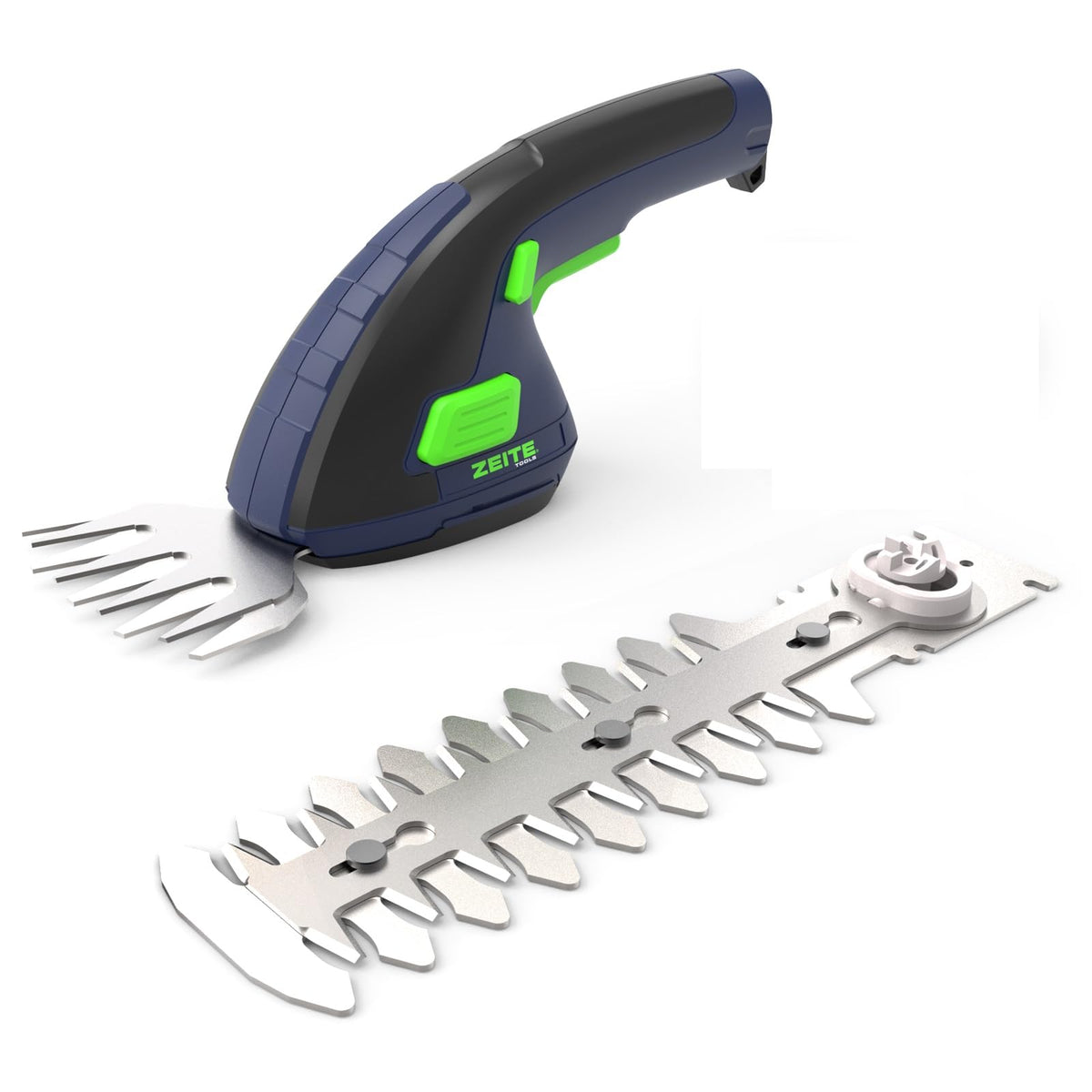 Zeite 7.2V toolkit contents including blades and charger.