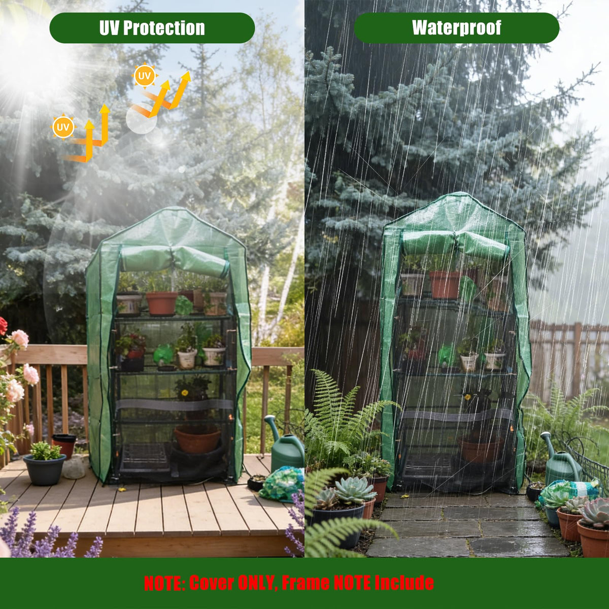 Zejoot durable PE material shields plants from weather.