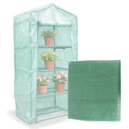 Zejoot greenhouse cover with roll-up door for easy access.