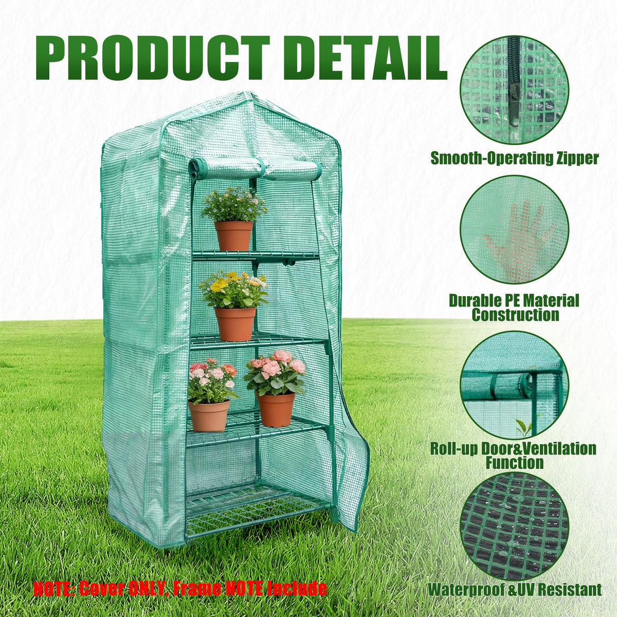 Zejoot transparent PE material lets sunlight reach plants.