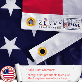 ZEKVY three-layer flag with blackout middle layer for true double-sided readability
