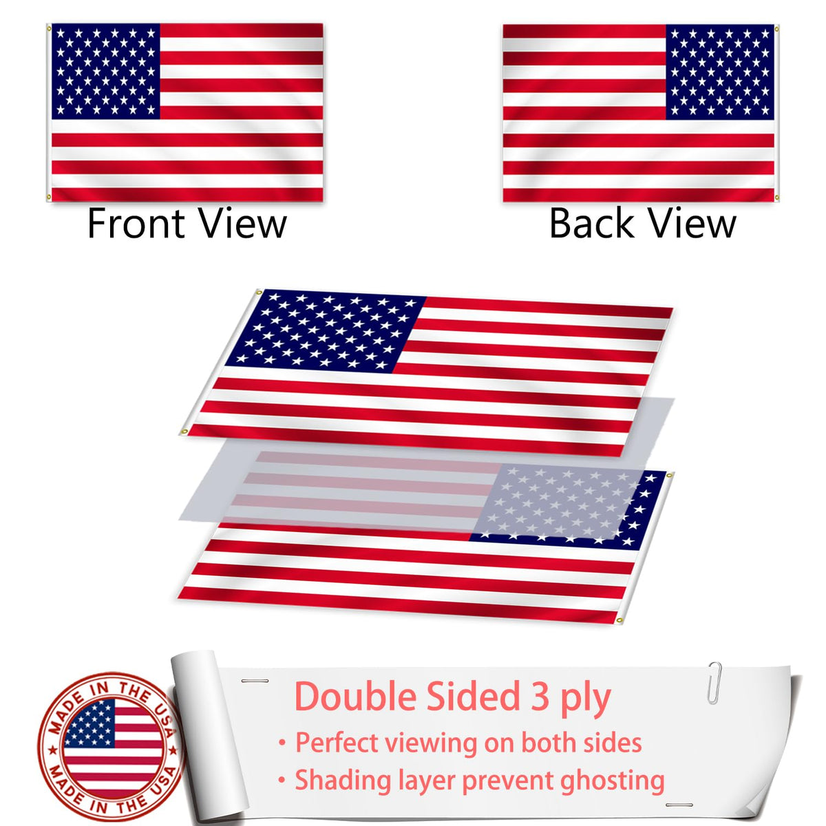ZEKVY flag displays vivid color that resists fading in sun exposure