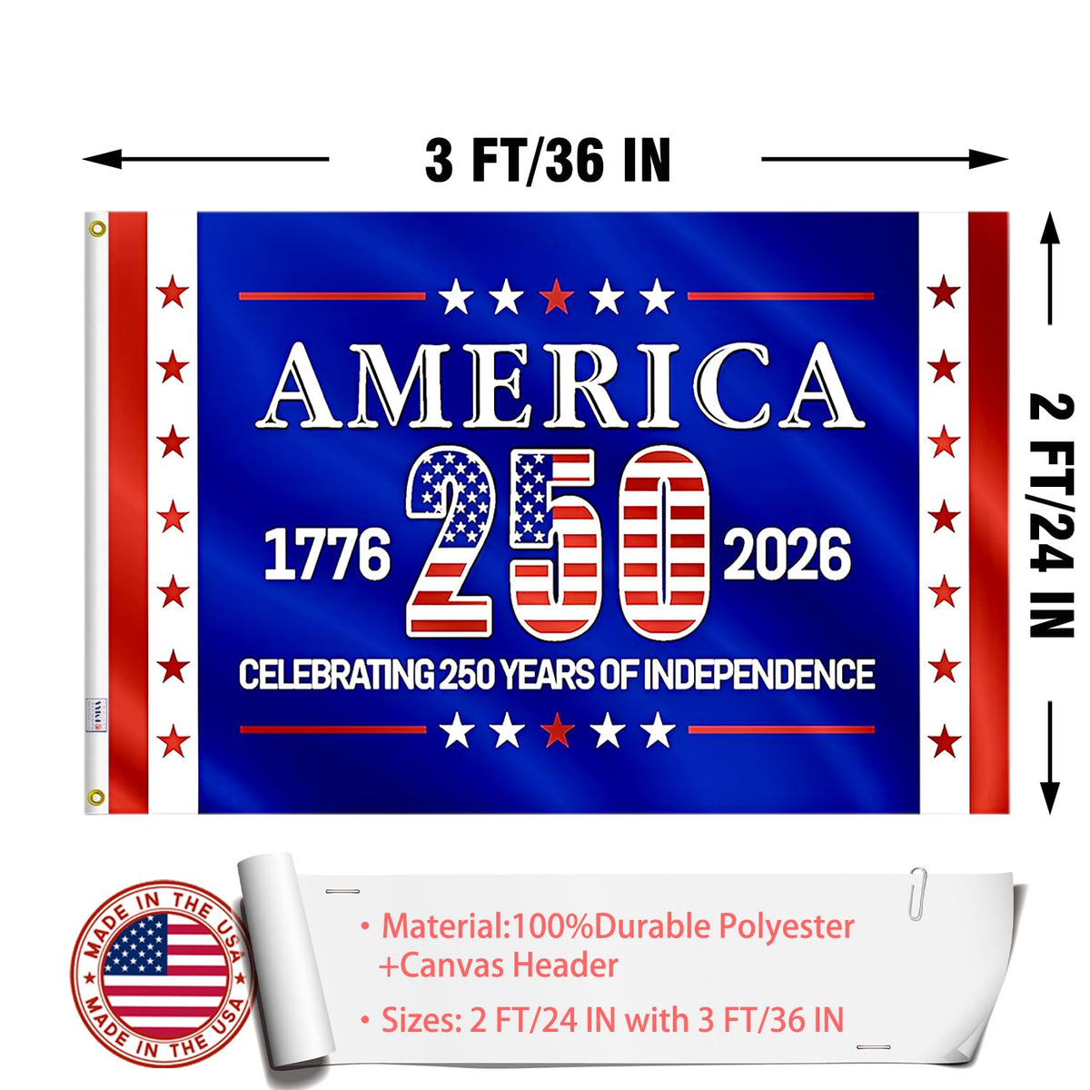 ZEKVY heavy-duty polyester flag for long-lasting outdoor use.
