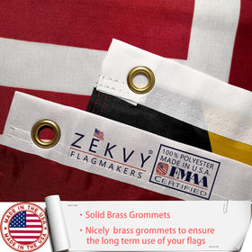 ZEKVY Maryland flag brass grommet close-up ready for mounting.