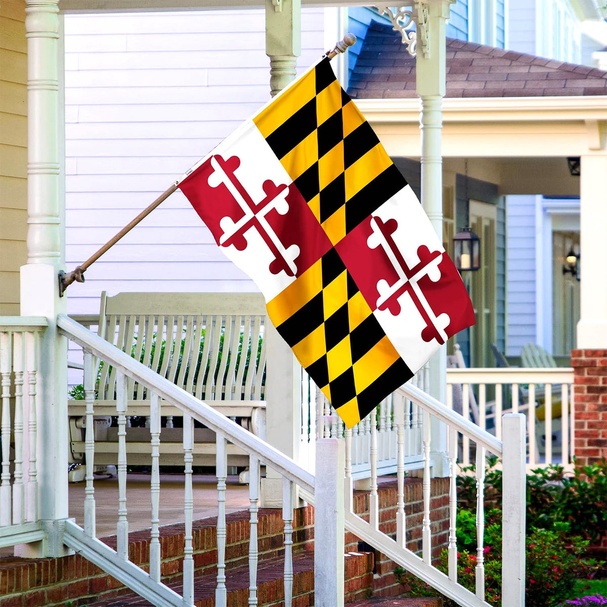 ZEKVY Maryland flag stitching detail shows reinforced seams.
