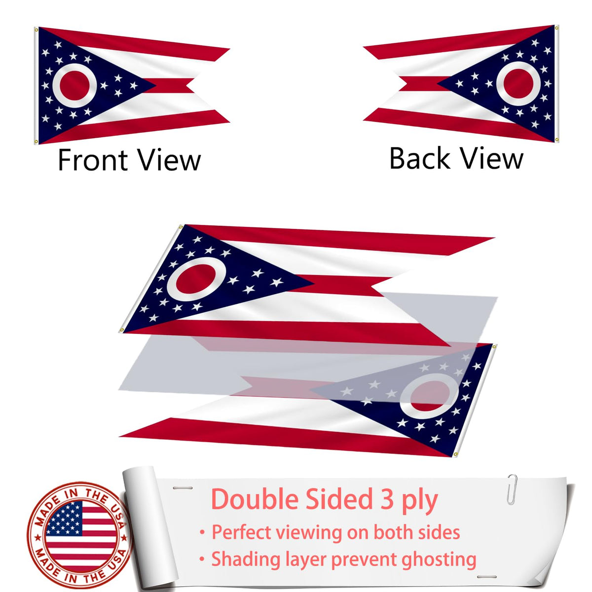ZEKVY flag with brass grommets ensures secure mounting on poles