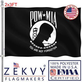 ZEKVY Pow Mia flag 2x3 outdoor on pole shows vivid color for outdoor display