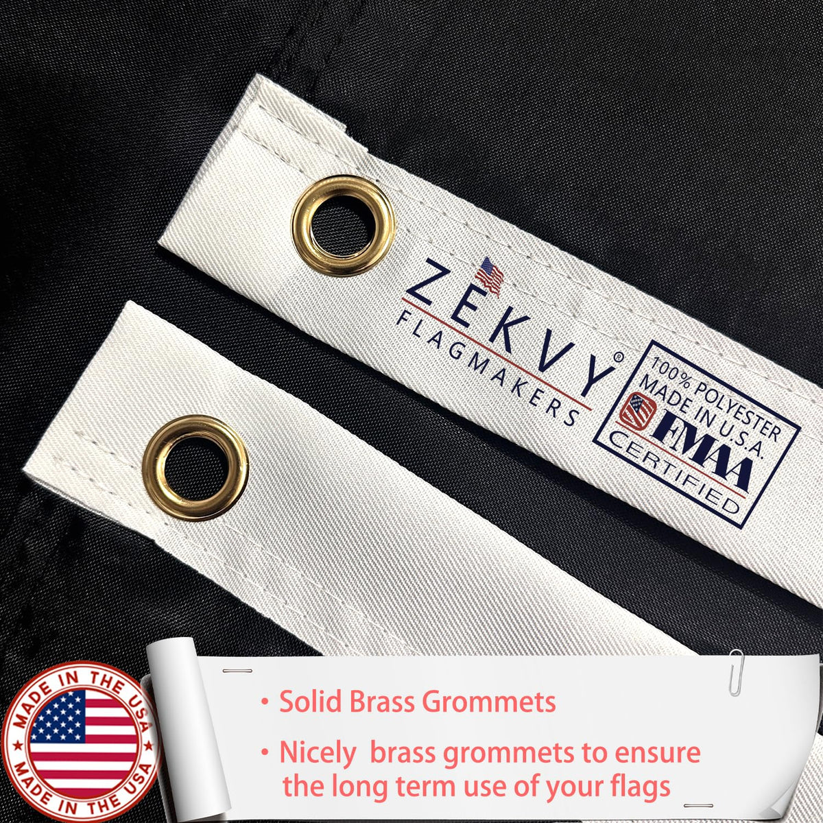 ZEKVY Pow Mia flag with brass grommets for easy mounting