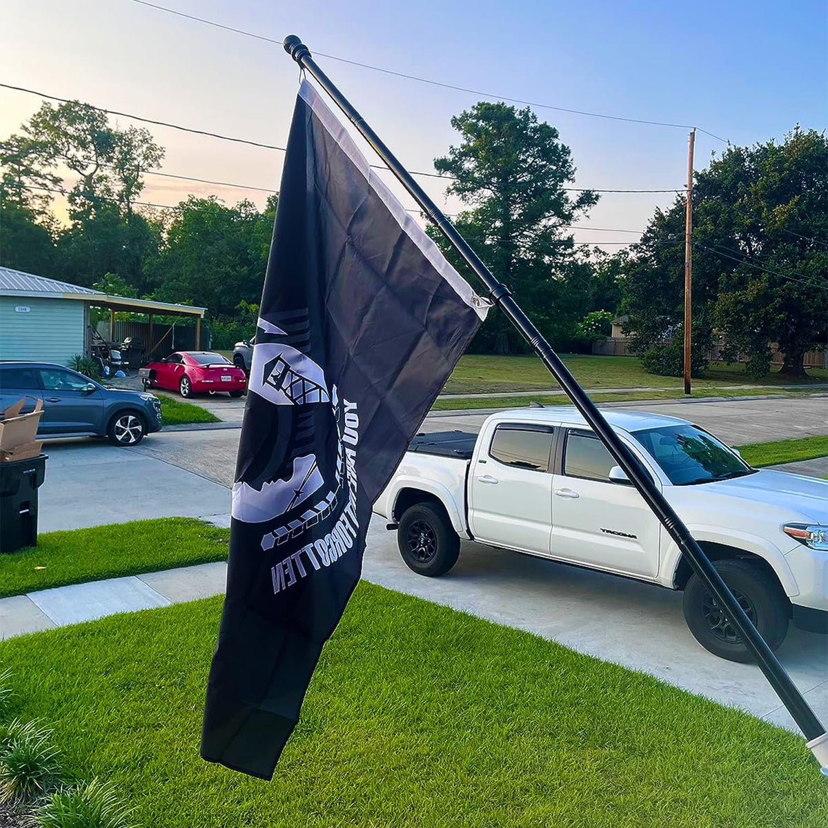 ZEKVY Pow Mia flag double-sided readability from multiple angles