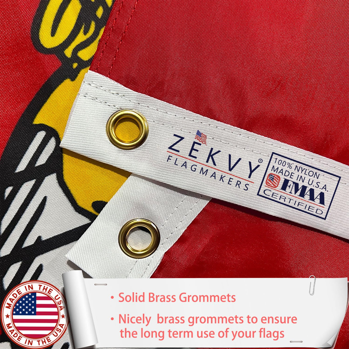 ZEKVY USMC flag brass grommets enable easy installation