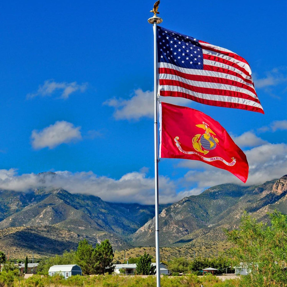 ZEKVY USMC flag double-sided readability from both sides