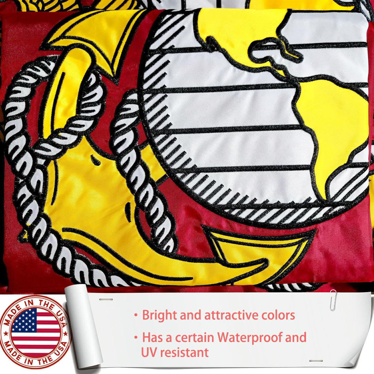 ZEKVY USMC flag designed for outdoor durability and vivid colors
