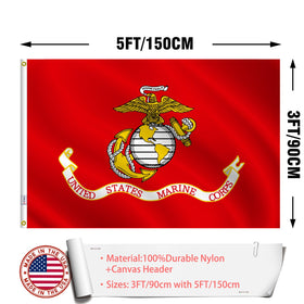 ZEKVY USMC flag two-sided design ensures readability from both sides