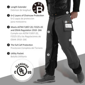 ZELARMAN chainsaw chaps waist-to-ankle coverage for safer forestry work.