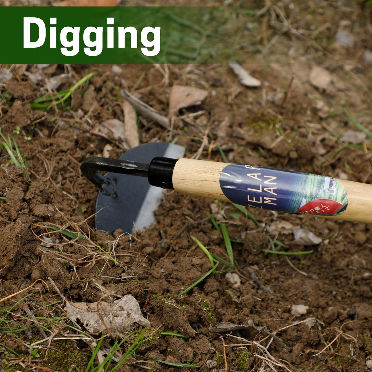 ZELARMAN wooden handle design offers comfortable, steady control during weeding.