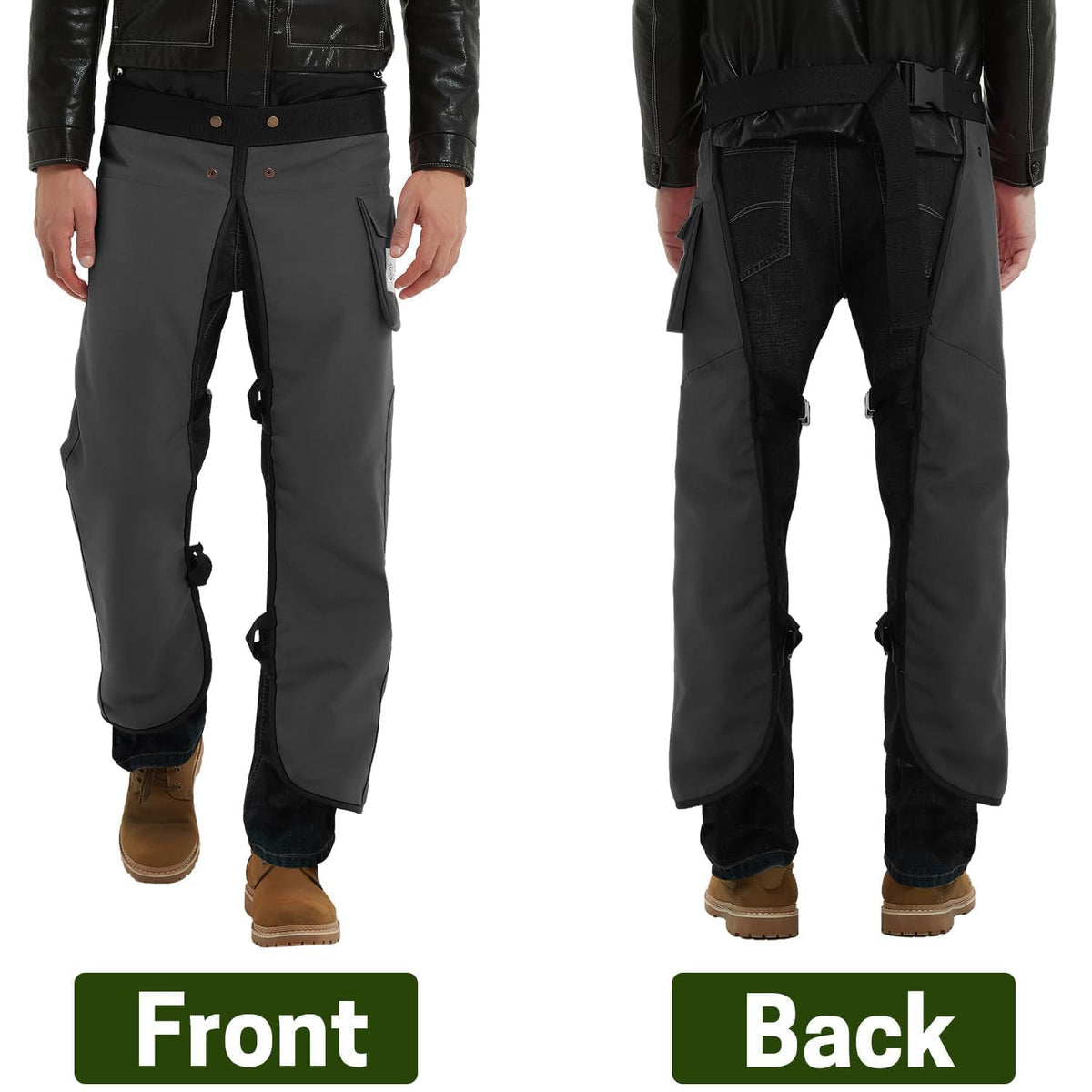 ZELARMAN front-protection chaps shield the front legs during heavy tasks.