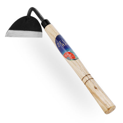 ZELARMAN garden weeding sickle with wooden handle for easy weeding and edging.