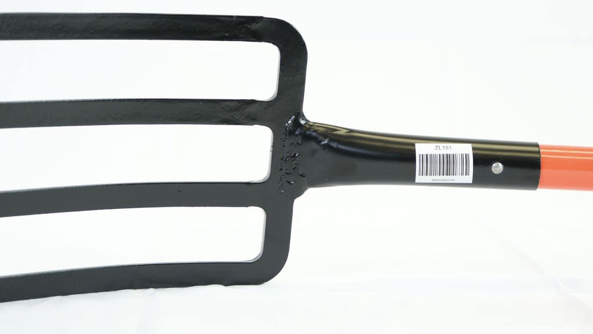 Zeluga 10-151 heavy-duty spading fork handles tough soil in beds and borders.