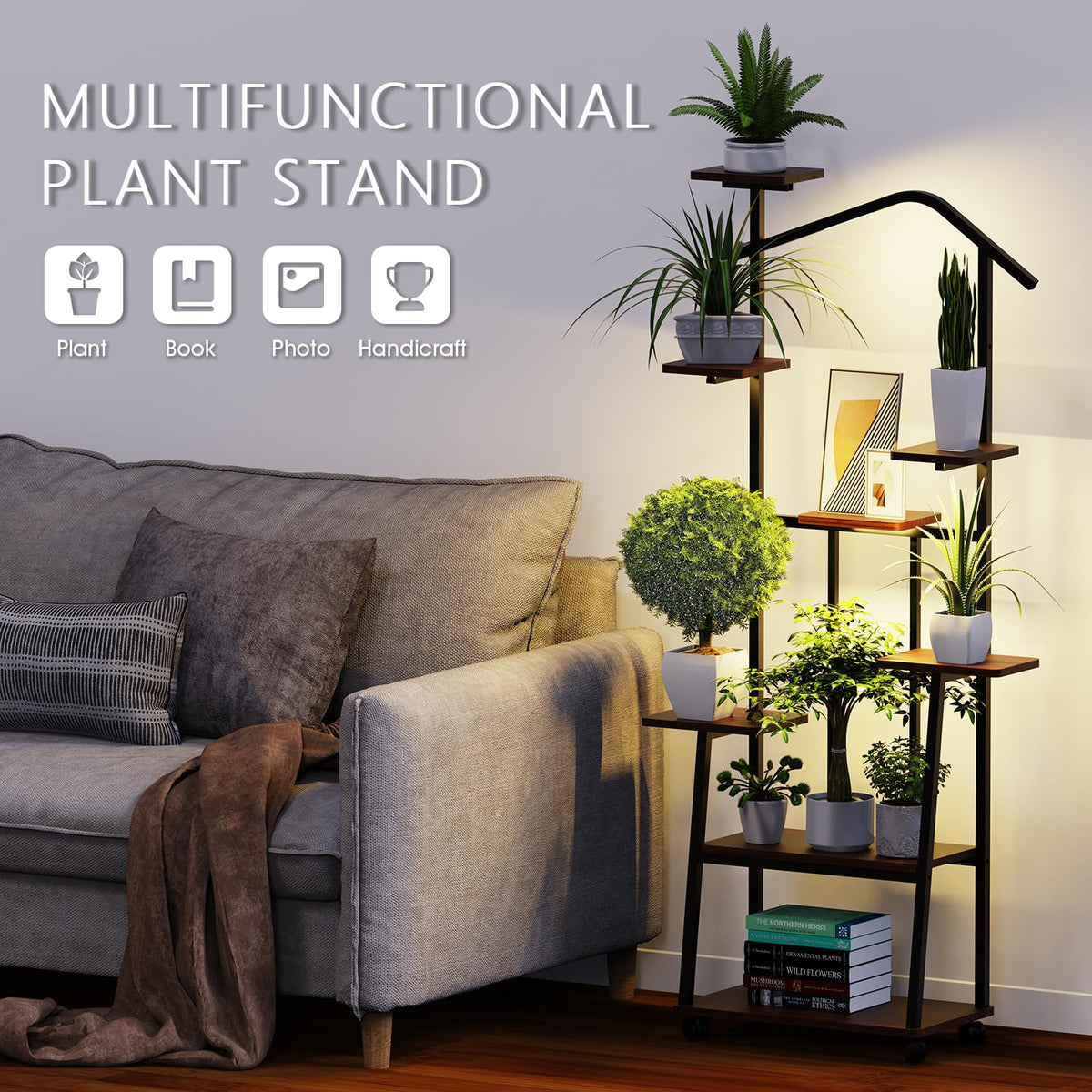Zelvia sturdy metal frame supports heavy plant pots safely.