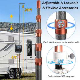 Zelvoro carbon fiber flagpole is lightweight yet strong for easy carrying.